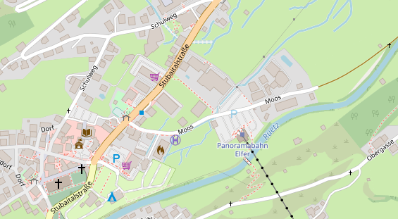 Wanderhotel auf Satellitenbild