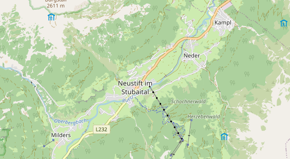 Wanderhotel auf Karte
