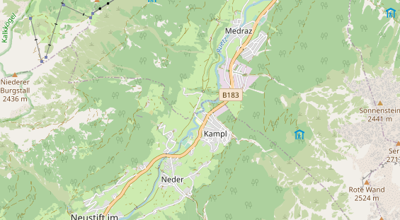 Wanderhotel auf Karte