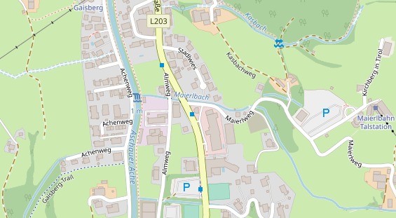 Wanderhotel auf Satellitenbild