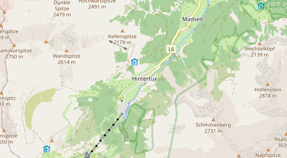 Wanderhotel auf Karte