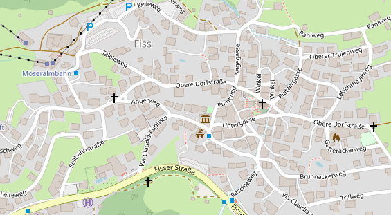 Wanderhotel auf Satellitenbild