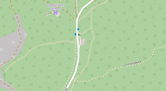 Wanderhotel auf Satellitenbild