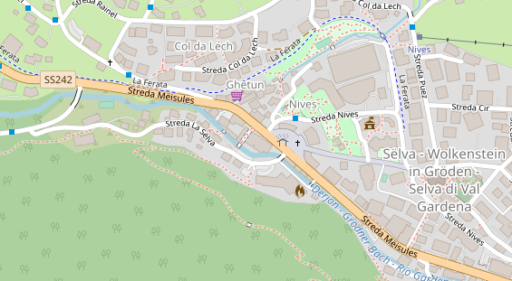 Wanderhotel auf Satellitenbild