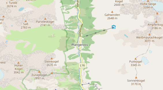 Wanderhotel auf Karte