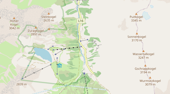 Wanderhotel auf Karte