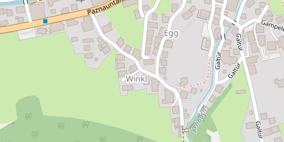 Wanderhotel auf Satellitenbild