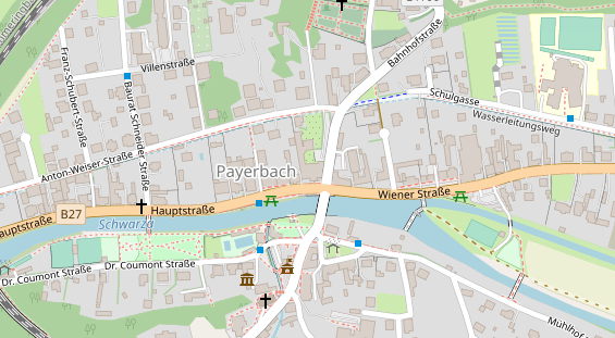 Wanderhotel auf Satellitenbild