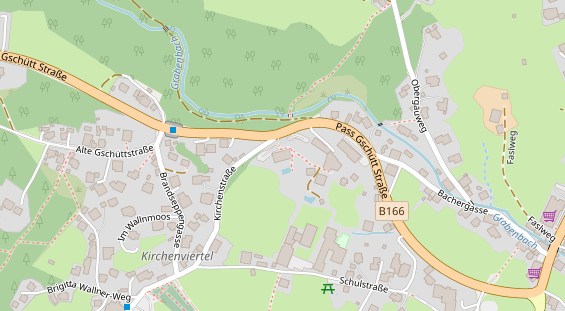 Wanderhotel auf Satellitenbild