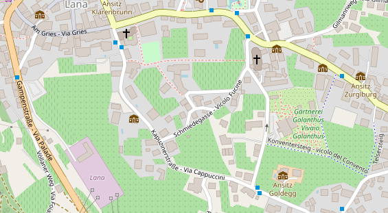 Wanderhotel auf Satellitenbild