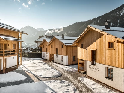 Wanderurlaub - Schneeschuhwanderung - Colfosco - Unsere Chalets an der Piste im Winter - Liondes Chalets