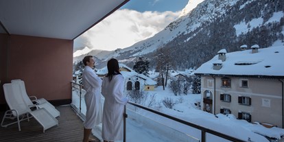 Wanderurlaub - Trockenraum - Graubünden - Panoramaterrasse beim Ruheraum - Parkhotel Margna