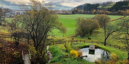 Wanderurlaub - persönliche Tourenberatung - Steiermark - Blick zum Fischteich - Hotel Landsitz Pichlschloss
