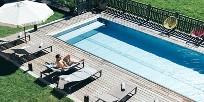 Wanderurlaub - Pools: Außenpool beheizt - Saalbach - Das Rivus - ganzjährig beheizter Außenpool - Boutique Hotel Das Rivus