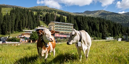 Wanderurlaub - Bettgrößen: Queen Size Bett - Tirol - Das Almtal Hochfügen auf 1.500 m in der Ferienregion Fügen-Kaltenbach. Das 4 Sterne Berghotel Hochfügen liegt inmitten des Almtales Hochfügen.
Es ist ein beliebter Stopp für die Alpenüberquerung Tegernsee nach Sterzing! - Berghotel Hochfügen****