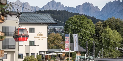 Wanderurlaub - Unterkunftsart: Hotel - Paßthurn - Traumhafter Urlaubsgenuss im Aktivhotel Schweizerhof Kitzbühel.
Bei uns verbringen Sie Ihren Urlaub in der absolut besten Lage von Kitzbühel, am Fuße der weltberühmten Skiabfahrt Streif und direkt neben der Talstation der Hahnenkamm-Bergbahn. Starten Sie direkt vor unserer Haustüre in Ihren aktiven Urlaubstag in den Kitzbüheler Alpen und genießen Sie Sommer wie Winter die beste Lage.
Unser eingespieltes Team erwartet Sie mit ehrlicher Gastfreundschaft und aufmerksamem Service.

Wir freuen uns auf Sie!

Ihr Gastgeber Siegfried Maier, Hoteldirektorin Barbara Hendler
und das gesamte Team vom Aktivhotel Schweizerhof - Aktivhotel Schweizerhof