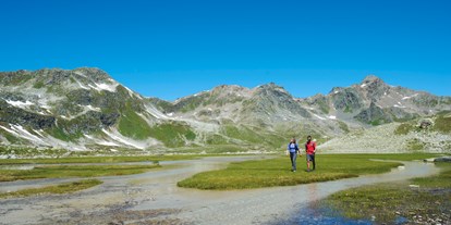 Wanderurlaub - Bettgrößen: Doppelbett - Zuoz - Wandern zu zweit in der Destination Davos - Klosters - Wiesen - Aparthotel Muchetta