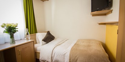 Wanderurlaub - Bettgrößen: Twin Bett - Walliser Alpen - Einzelzimmer - Nordseite orientiert - Hotel Bristol*** Saas-Fee