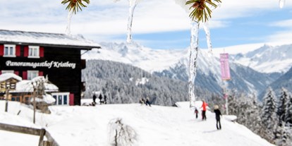 Wanderurlaub - Winterwanderung - Damüls - Der Panoramagasthof Kristberg im Silbertal, am Genießerberg im Montafon - Panoramagasthof Kristberg