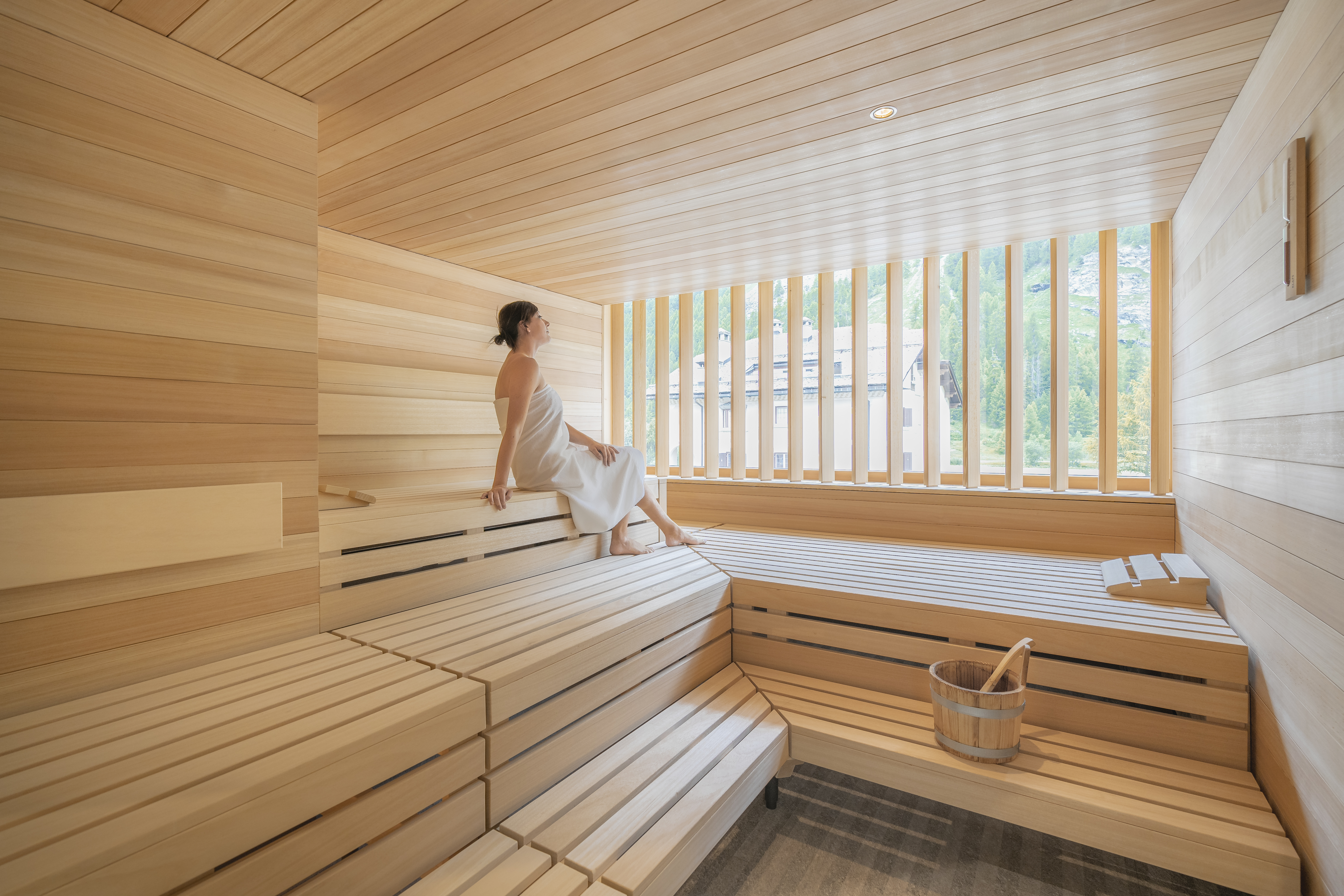 Wanderhotel: Sauna mit Bergblick - Parkhotel Margna
