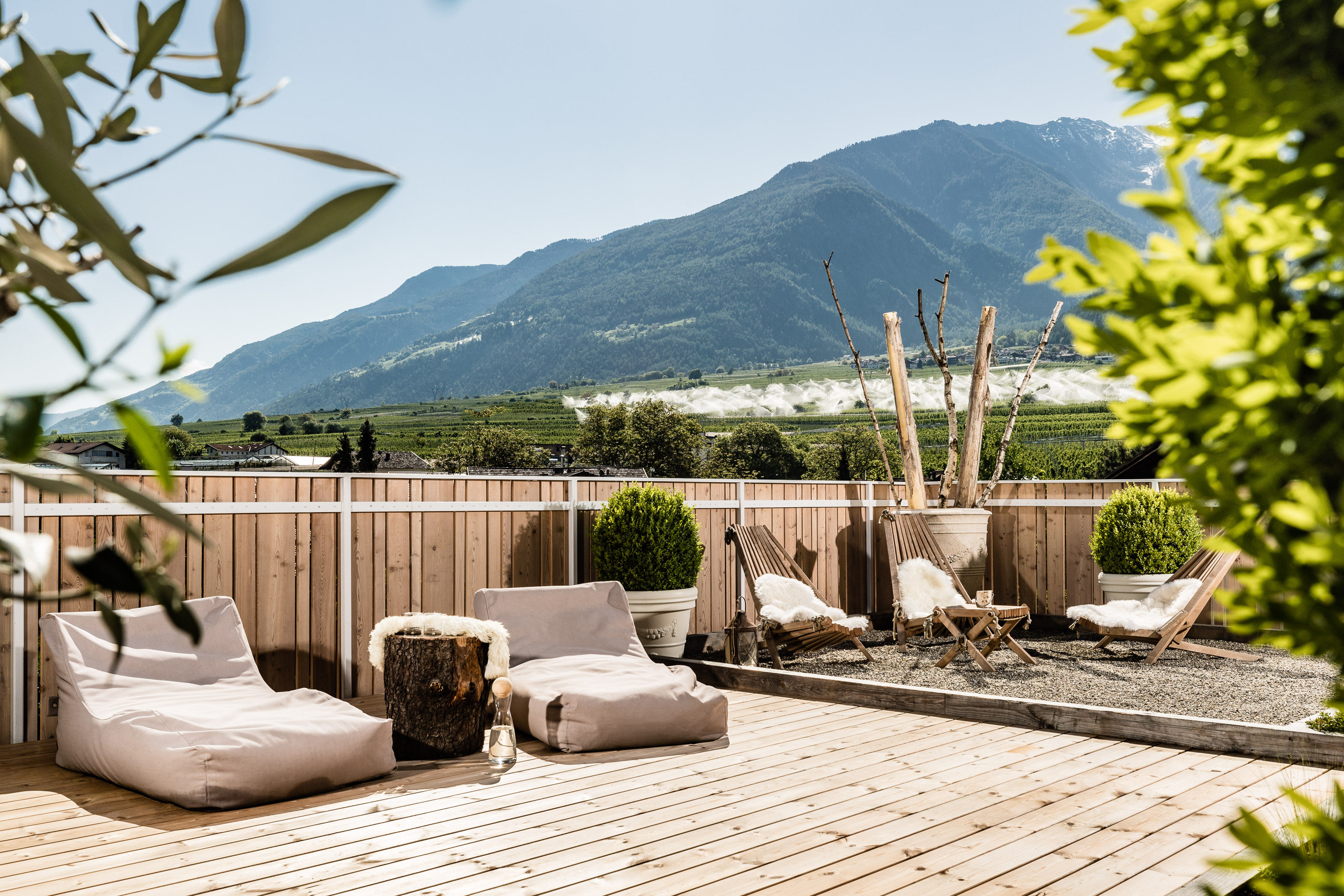 Wanderhotel: Panoramaterrasse mit Vinschger Bergblick - matill – timeless boutique retreat