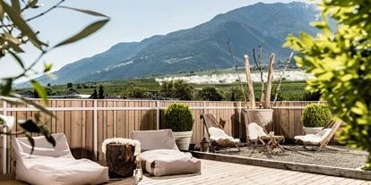 Wanderurlaub - Kinderbetreuung - Italien - Panoramaterrasse mit Vinschger Bergblick - matill – timeless boutique retreat