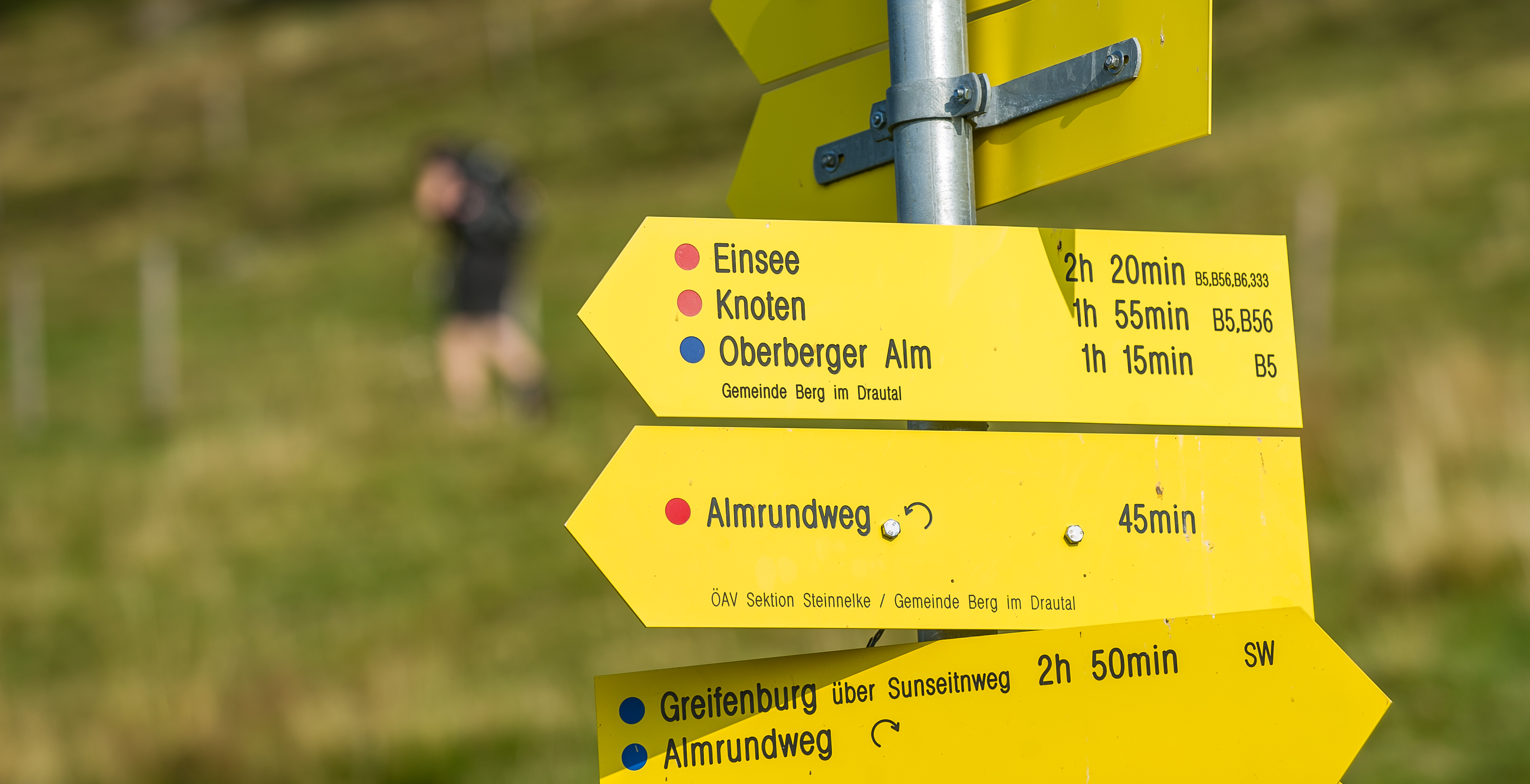 Wanderurlaub - Schwierigkeit Wanderungen: Blau - Kärnten - Vom Haus zu den Wanderwegen  -   Sattleggers Alpenhof & Feriensternwarte