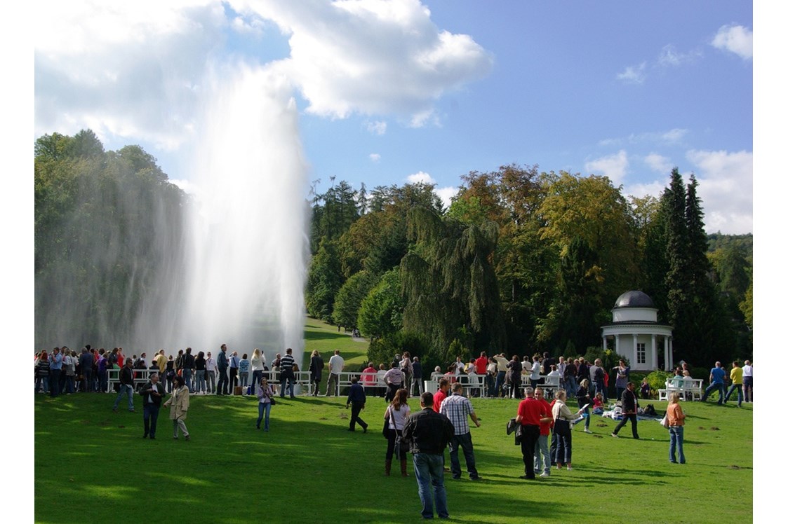 Wanderhotel: Wasserspiele im Bergpark -
jedes Jahr vom 1. Mai bis 3. Oktober immer Mittwoch, Sonn- und Feiertag - Waldhotel Schäferberg