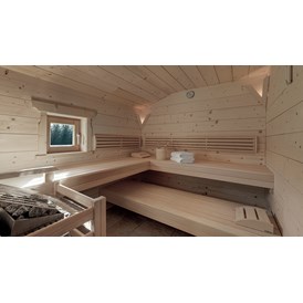 Wanderhotel: INNs HOLZ Chalet Sauna des Private Spas im Chalet - INNs HOLZ Chaletdorf