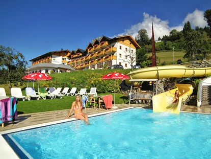 Wanderurlaub - Fahrstuhl - Außenpool mit Wasserrutsche - Hotel Glocknerhof