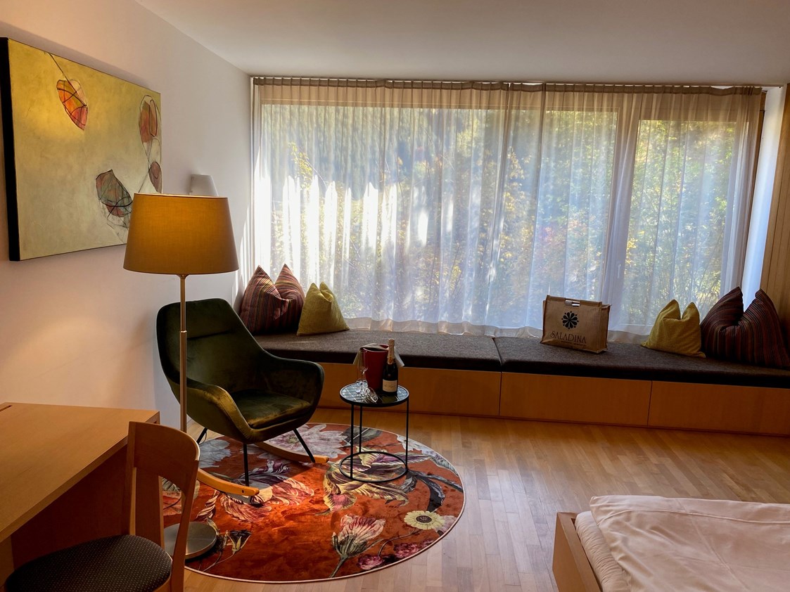Wanderhotel: Panoramasuite im Nebengebäude Bonawinkel - auch als Ferienwohnung buchbar - Bio-Hotel Saladina