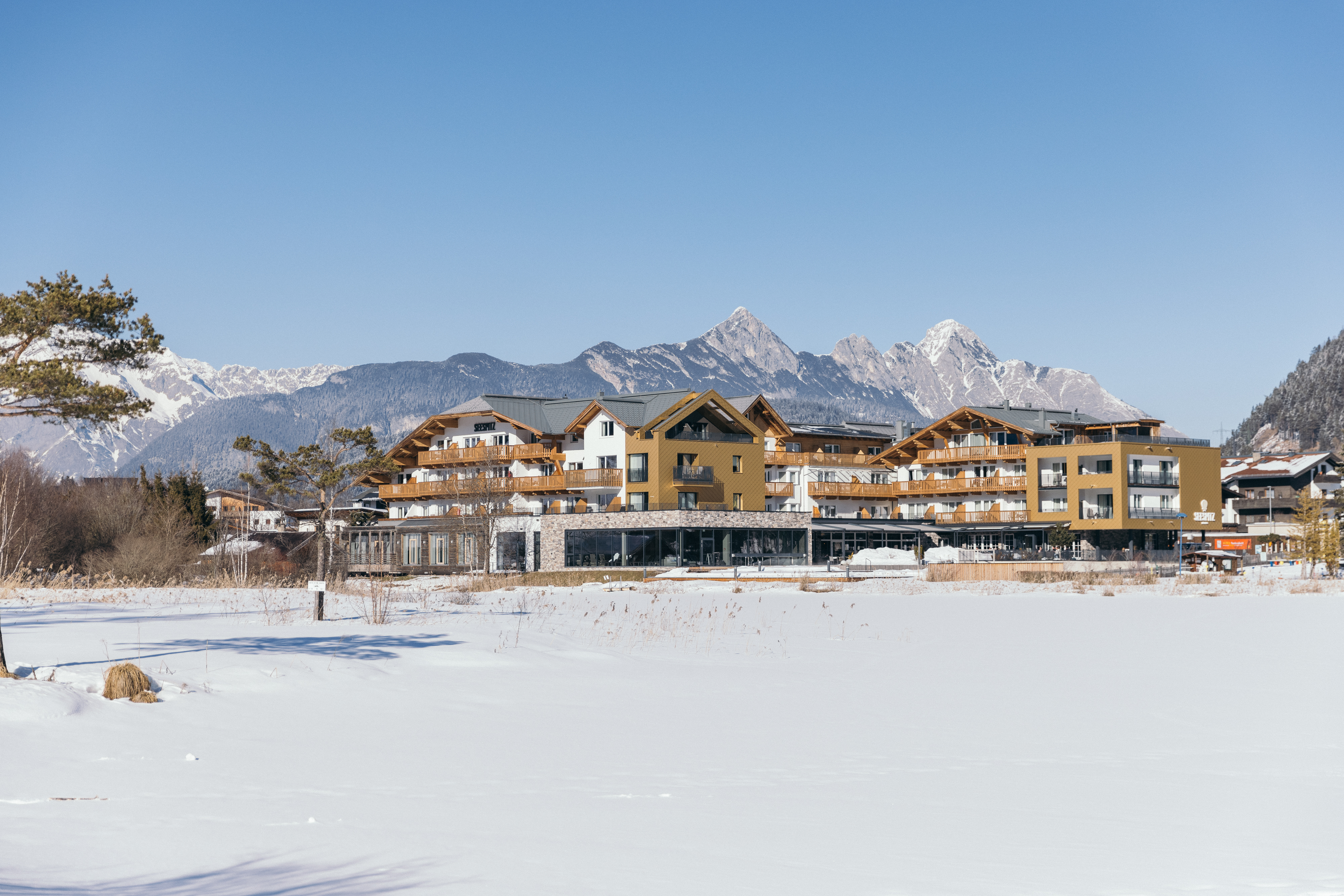 Wanderurlaub - geführte Touren - Leutasch - Hotel Ansicht Winter - Hotel Seespitz**** Superior - Adults & Residents Only