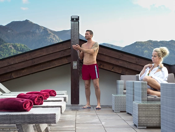 Wanderhotel: Rooftop Wellness Lounge - mein romantisches Hotel-Garni Toalstock