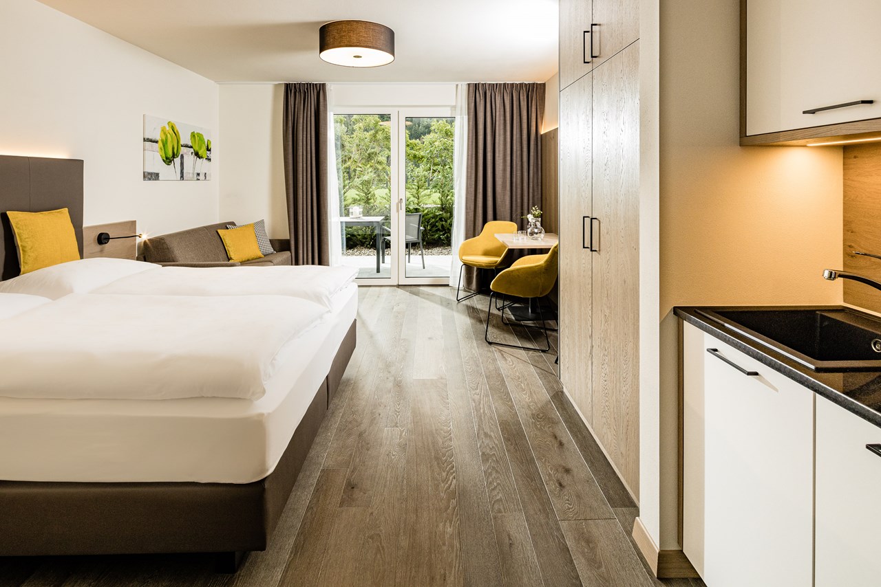Panorama Residence Saltauserhof Resort Zimmerkategorien Typ 13 – Double Deluxe Room mit Terrasse