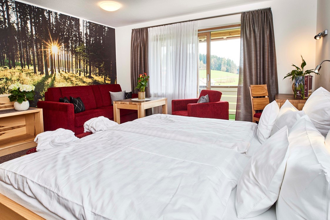 Wanderhotel: Superior Doppelzimmer Linde - Hotel Fritz - Wohnzimmer im Wald