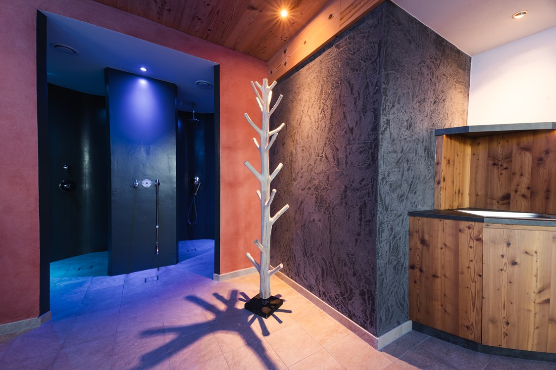Wanderhotel: Dusche Saunabereich -  Hotel Emmy-five elements