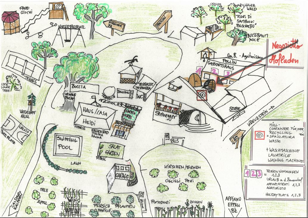 Wanderhotel: Lageplan Steinegger Eppan  - Hotel - Gasthof Steinegger Eppan